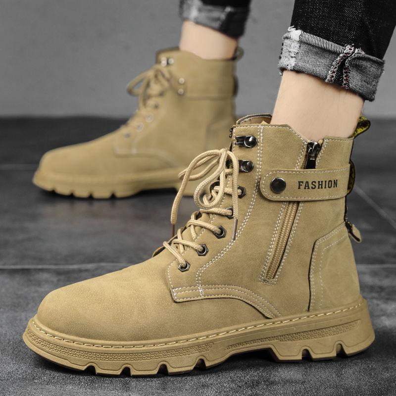 High-top men's shoes autumn outdoor mountaineering labor insurance shoes tooling boots work Martin boots men's locomotive sports trendy shoes men