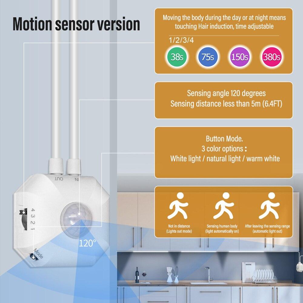 LED Smart Cabinet Light, Motion Sensor Night Light with App Remote Control Dimmable USB Powered for Kitchen, Cabinet, Bedroom