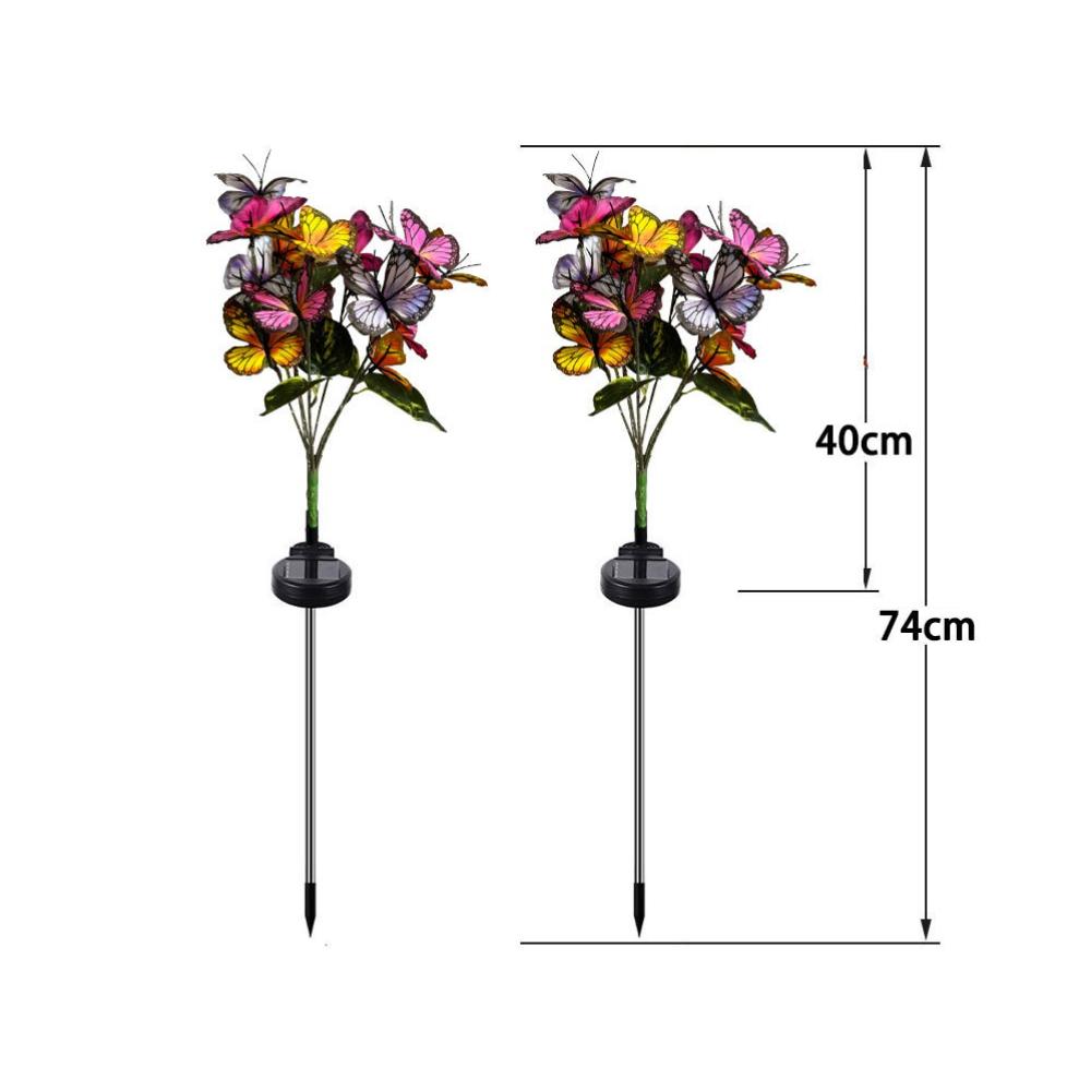 Solar LED Butterfly Flower Light Outdoor Simulation Christmas Lawn Lamp Garden Waterproof Landscape for Home Wedding Decor