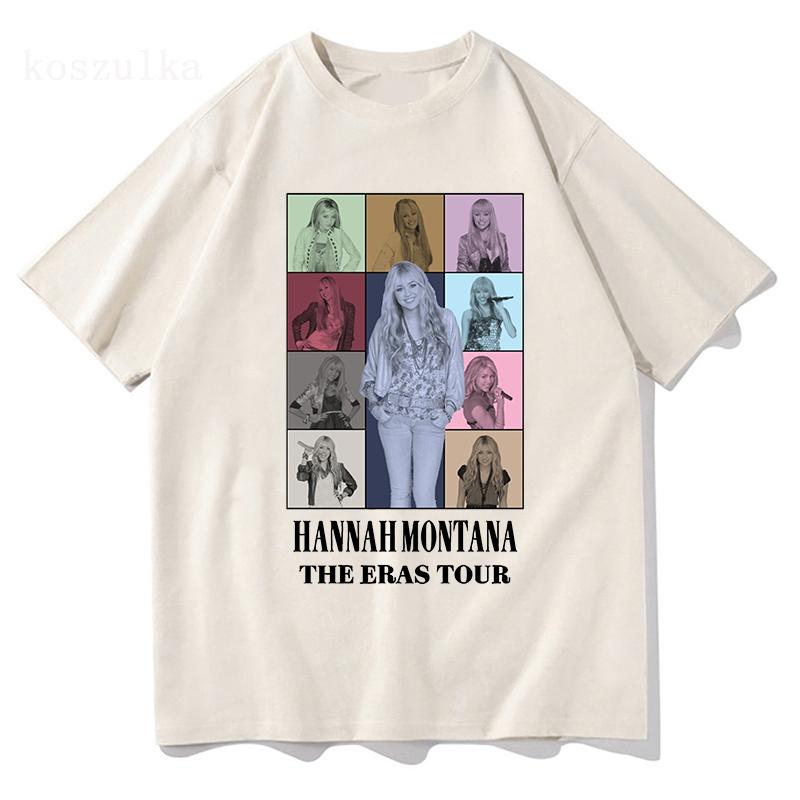 Hannah Montana The Eras Tour TShirts Fashion MenWomen Clothing Aesthetic Tops Summer Unisex Streetwear Vintage Cotton TShirts
