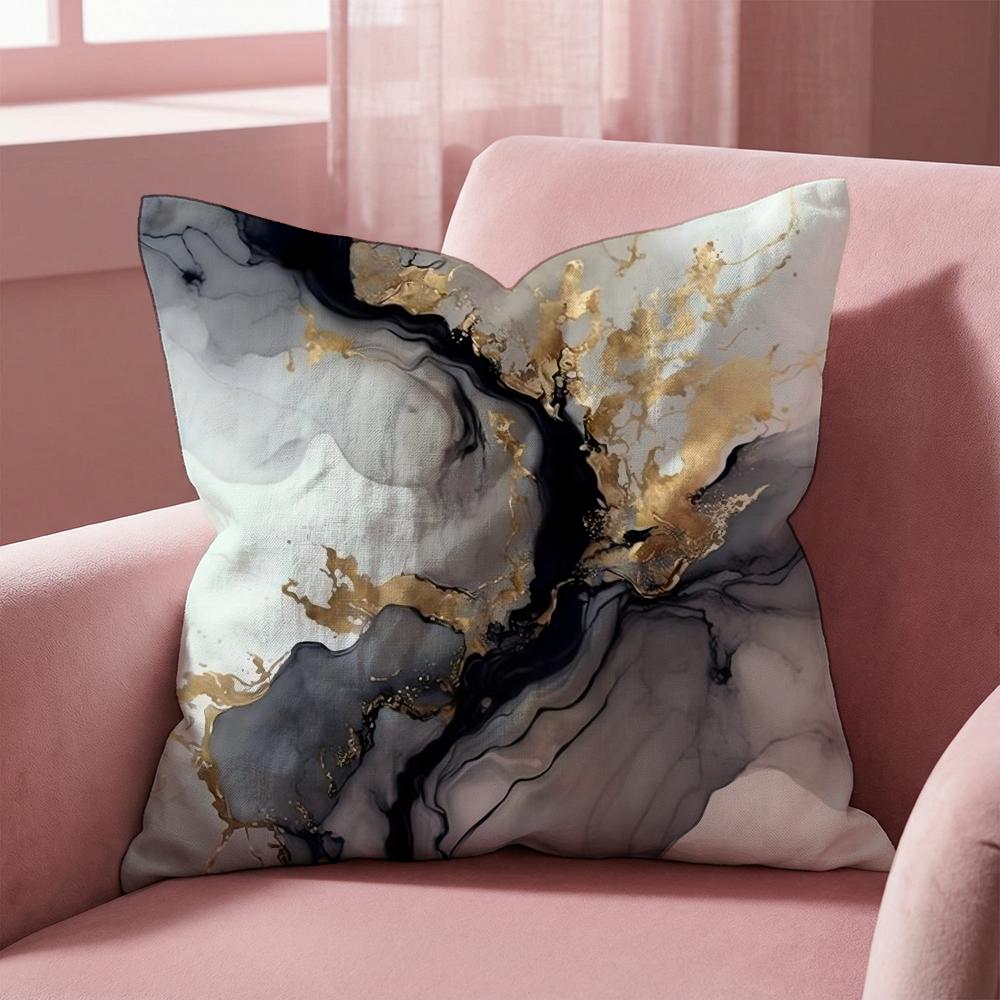 Minimalist Marble Patterned Cushion Cover Multi-Scene Pillow Cover for Home & Car - Reversible, Soft & Durable for Daily Use