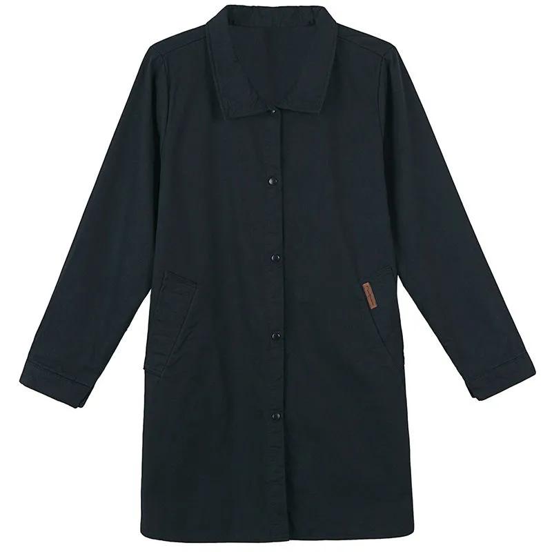 Jacket Women's Temperament Blouse Mid-length Solid Color Casual Windbreaker Fashionable Extra Large Size Spring and Autumn Slimming