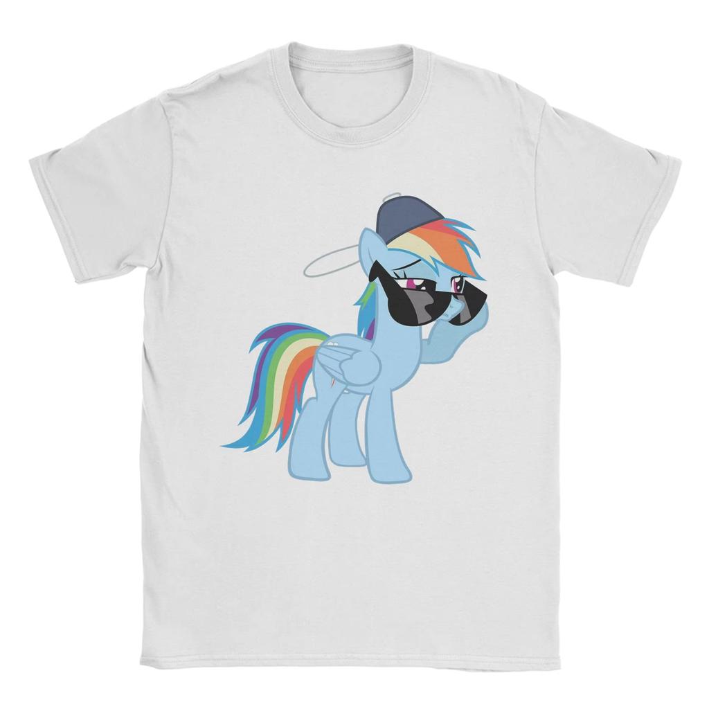 Rainbow Dash Stil T-Shirt Herren Baumwolle Humorvolles T-Shirt Rundhals T-Shirts Kurzarm Tops Übergröße Herrenbekleidung T-Shirt