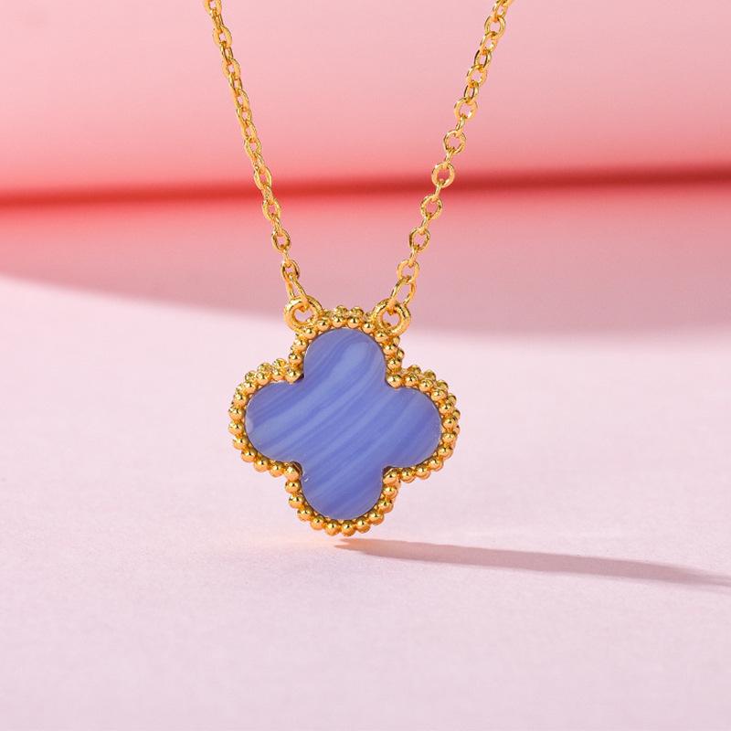 Seiko High Quality Natural Mother-Of-Pearl Four-Leaf Clover Necklace Fashion Temperament Women's Collarbone Chain