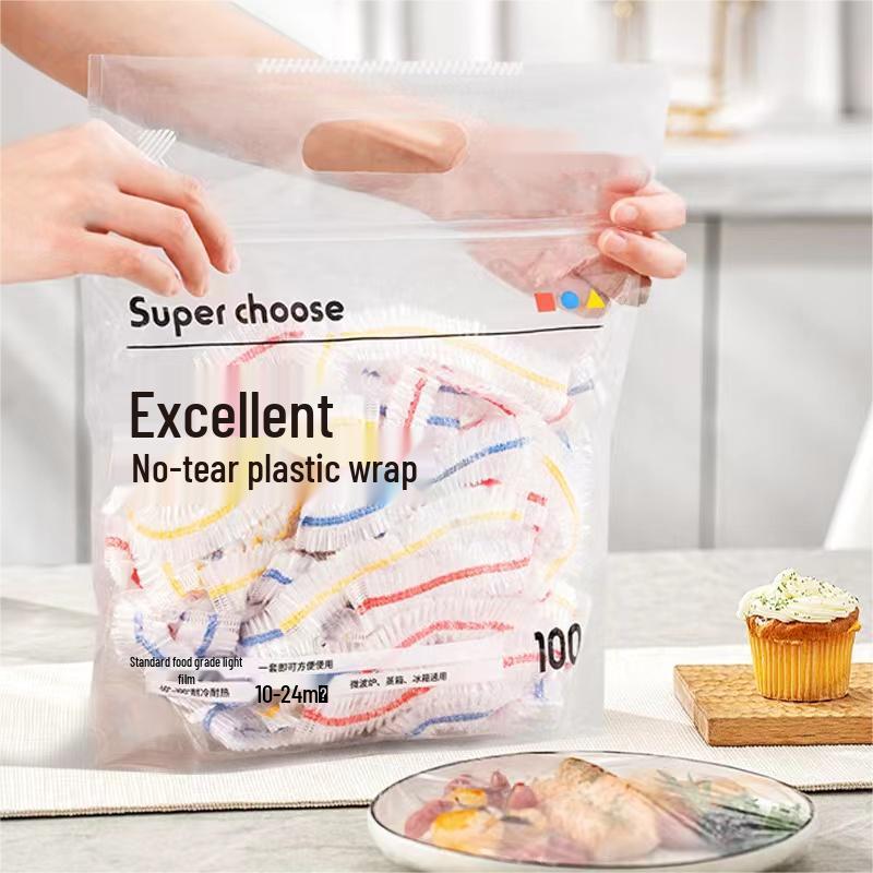 Extra Large, Extra Thick Disposable PE Cling Film with Colorful Elastic for Household Use