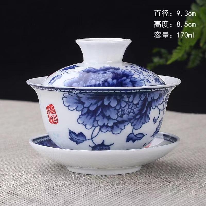 Yiran Furniture White Chinese Traditions Gai Wan Tea Set Bone China Tea Sets Dehua Gaiwan Tea Porcelain Pot Set For Travel Beautiful And Easy Kettle