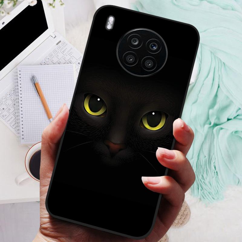 For Honor 50 Lite Case Black Cover Lion Wolf Silicone Soft Back Cases For Huawei Honor 50 Lite Pro Phone Case Protective Shell