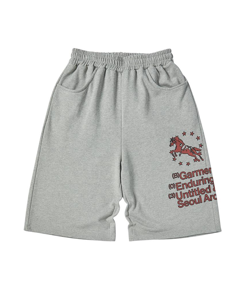 Eontaiteulseoul Unicorn Typography Bermuda Shorts Gray
