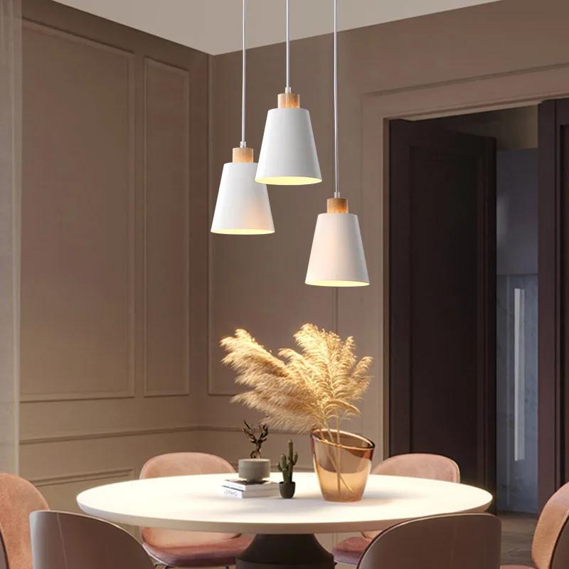 Skandinávské závěsné svítidlo jednoduché kreativní moderní závěsné světlo bílé stínidlo E27 ložnice restaurace obývací pokoj osvětlení