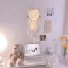 1PC romantico acchiappasogni a LED con acchiappasogni di piume luce notturna comodino per la casa appeso a parete decorazione di nozze per feste di casa