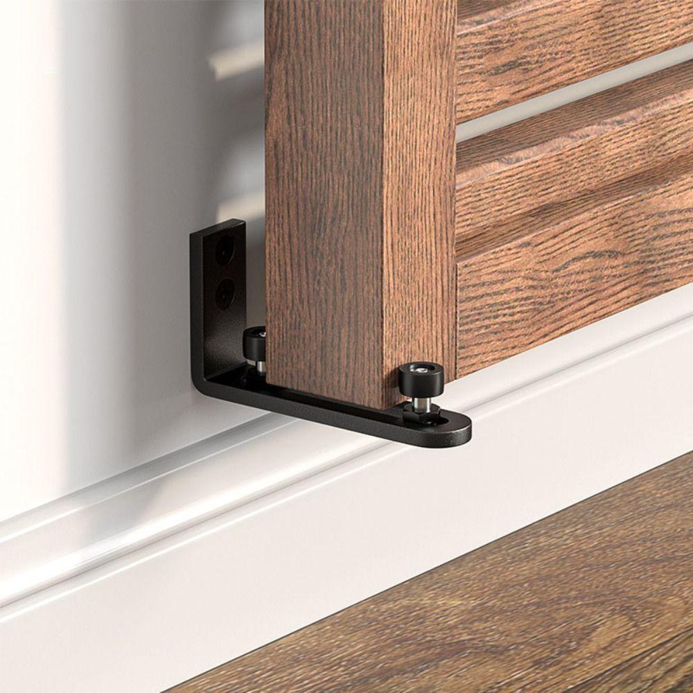 Adjustable Barn Door Swing Stop Double Wheel Bottom Guide Durable Barn Door Floor Guide  Workshop
