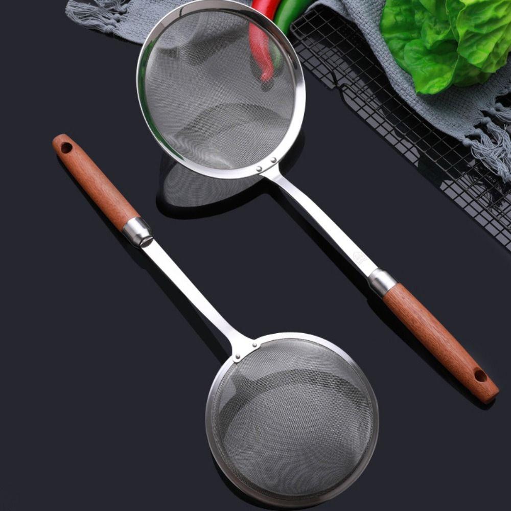 

Filter Screen Filter Spoon Wooden Handle Soup Skimmer Spoon Soy Milk XL