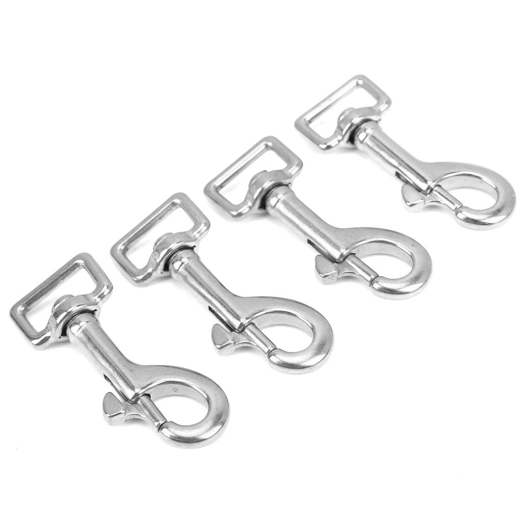 4 STÜCKE Karabinerhaken Quadratischer Ring Einzelkopf Haustierschnalle Edelstahl für Geldbörse Rucksack