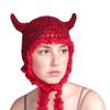 Halloween Beanie Knit Beanie Hat Unique Cat Ear Horn Hat Head Covering Party Holiday Warm Hat for Women