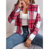 GMXIA Autumn and Winter Casual Plaid Long-sleeved Woolen Jacket Women's Wear