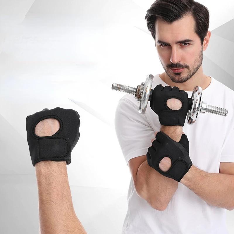 Half finger gym sports gloves weight lifting fitness outdoor sports gloves cycling breathable shock absorption workout gloves