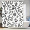 Stylish Black White Christmas Shower Curtain with Festive Holiday Designs for Bathroom Decor Perfect Gift Idea (127 Characters)