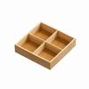 Reusable Multi-Grid Bamboo Tray Wooden Divided Plate Combination Serving Plate Fruit