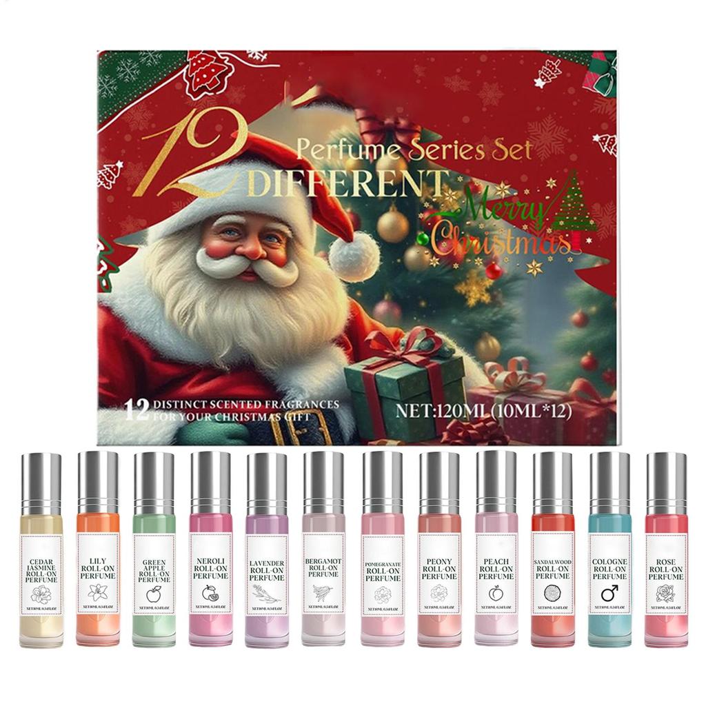 2025 Kalender Advents-Weihnachts-Parfüm Beauty-Pflegeprodukte 12 Stück Reise Größe Duftkalender für den täglichen Date Night
