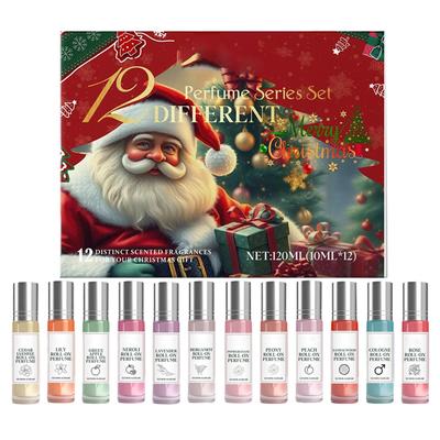 2025 Calendar Advent Christmas Perfume Beauty Care Products 12 Pieces Travel Size Fragrance Calendar for Daily Date Night