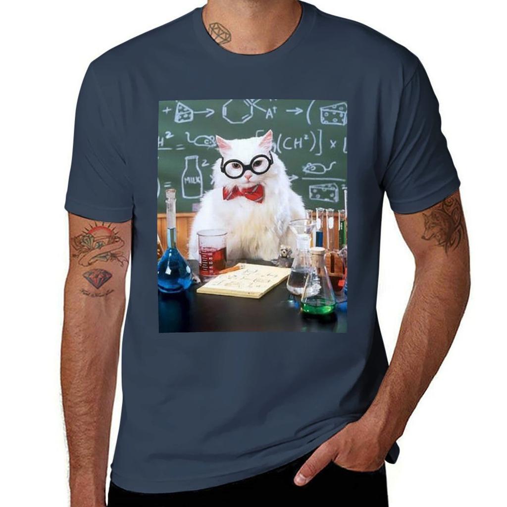 Chemistry Cat T-Shirt anime clothes oversizeds men t shirts