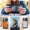 For iPhone 13 Pro Case Magnetic Kickstand PU Leather Coated PC+TPU Phone Cover
