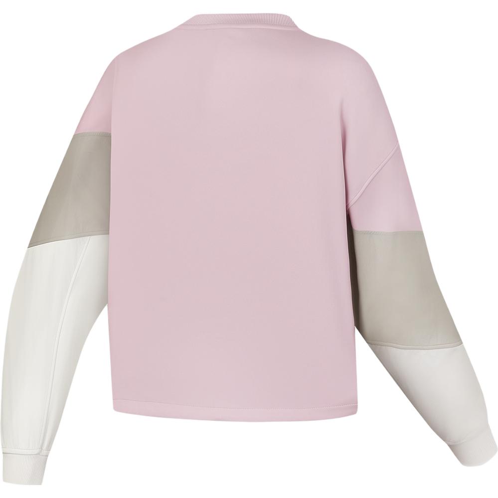 FILA 2023 Autumn New American Style Knitted Pullover Outdoor Sports Color Block Sweatshirt Women Sweatshirt Red Pink A11W337203F-PK