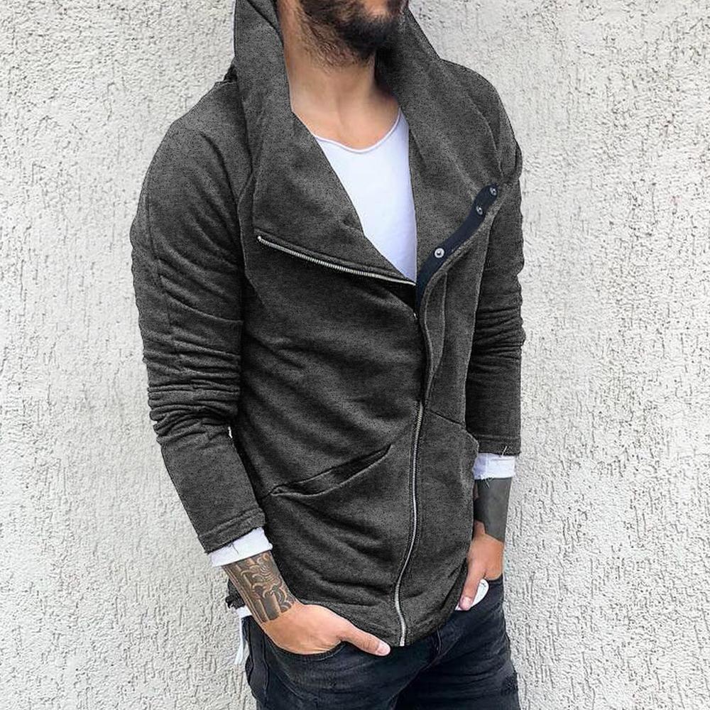 Kneris Abrigos Hombres Invierno Elegantes Manga Larga Chaqueta con Cremallera Sudaderas con Capucha
