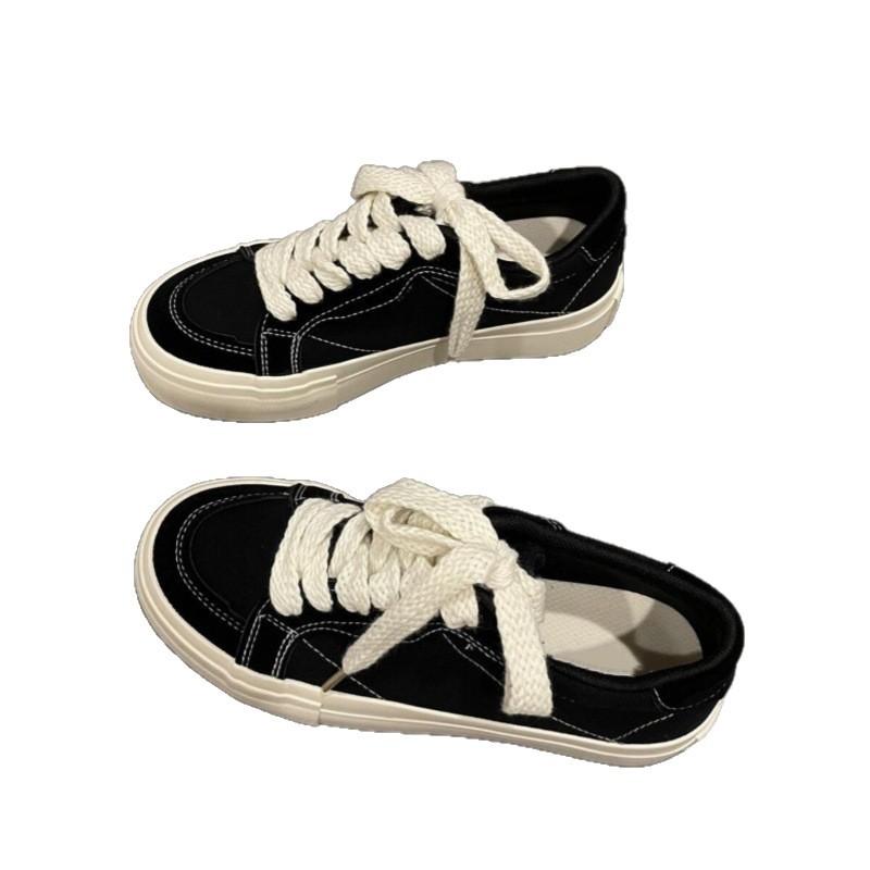 Studenten schwarze Canvas-Schuhe Frühling und Herbst neue atmungsaktive Schuhe Retro einfache Board-Schuhe