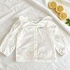 Girls' Korean-Style Chic Long Sleeve Cotton Lapel Shirt - Autumn & Spring Collection