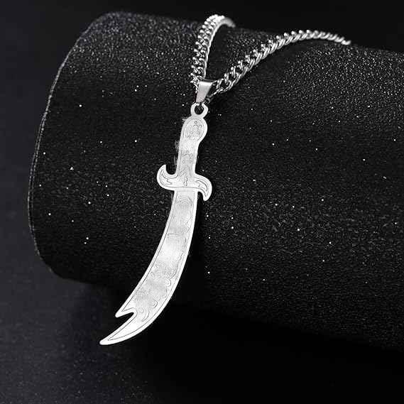 Collar Colgante Espada Zulfiqar del Imam Ali Amuleto para Hombres