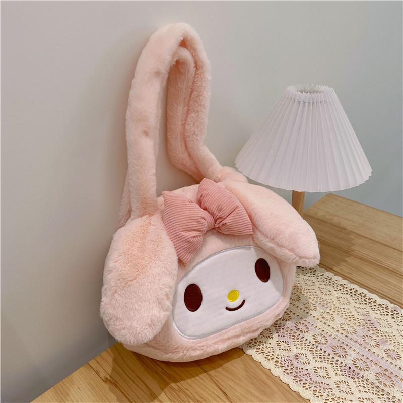 Melody Plush Tote Bag With Embroidery For Daily Use