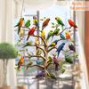 Acrylic Parrot Tree Hanging Decoration 2D Flat Colorful Parrot Indoor Outdoor Christmas Tree Wall Window Hanging Bird Sign Ornament
