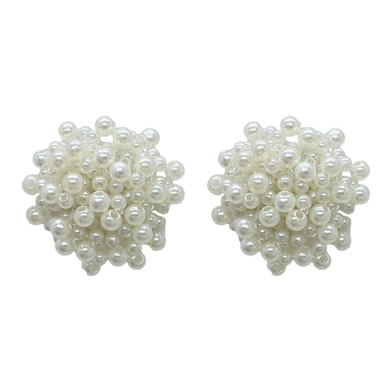 Imitation Baroque Pearl Flower Stud Earrings for Women Luxury Pearl Bead Earrings Personalized Jewelry Accessories