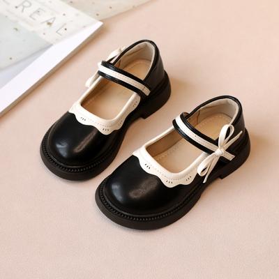 Girls' Princess Shoes Autumn Girls' Leather Shoes Autumn Baby Fashion Single Shoes Big Children's Peas Shoes