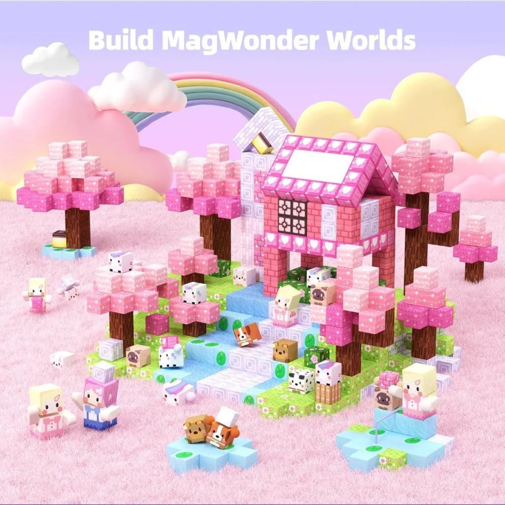 Magnetic Building Blocks Mine World Magnet Princess Castle Blossom Cave Plant Zombies Cubes Set Brick Cube Toys Children Gifts