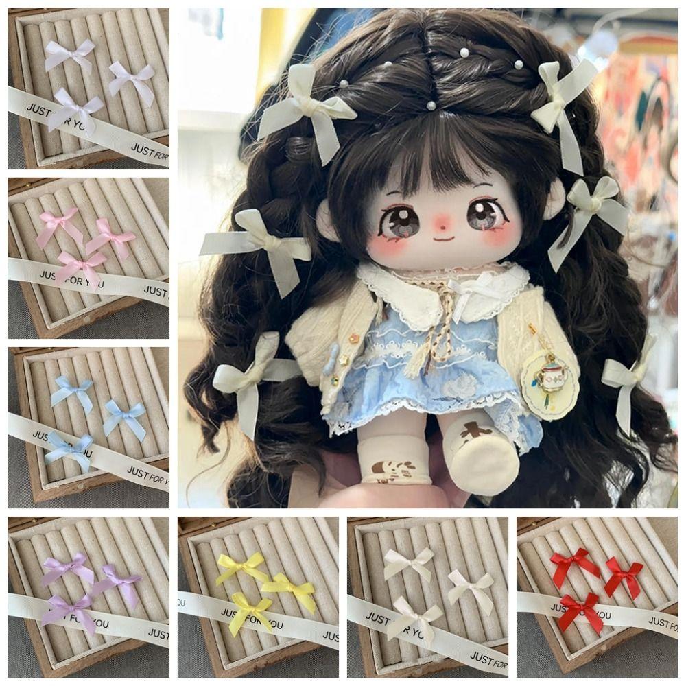 10pcs Mini Doll Wig Clips Bowknot Mini Hair Clip Cotton Doll Hair Pins  Headwear