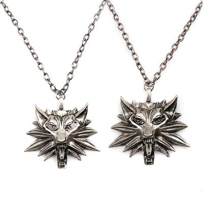 European and American Trends Zinc Alloy Wizard Wolf Head Wild Men Pendant Necklace Game Merchandise Commemorative Accessories