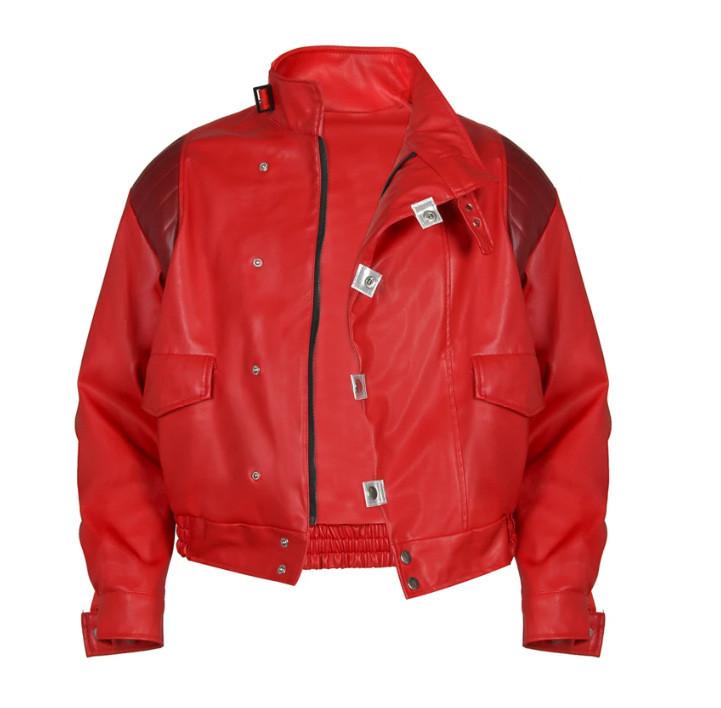 Akira Cosplay Jacket Pu Leather Motorcycle Streetwear For Anime Role Play