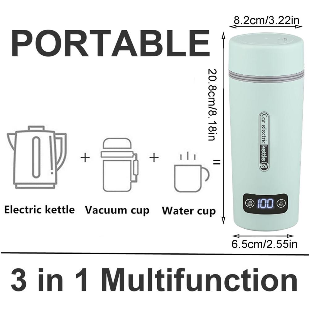 Coffee Mug 12V/24V Stainless Steel 450ML Car Heating Cup Electric Kettle Water Warmer Bottle With 4 Temperature Settings