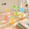 Transparent Card Holder Acrylic Desk Memo Holder, Flower Shaped Photo Display Clip Stand, Home Durable Office Table Number for Cards Paper Note