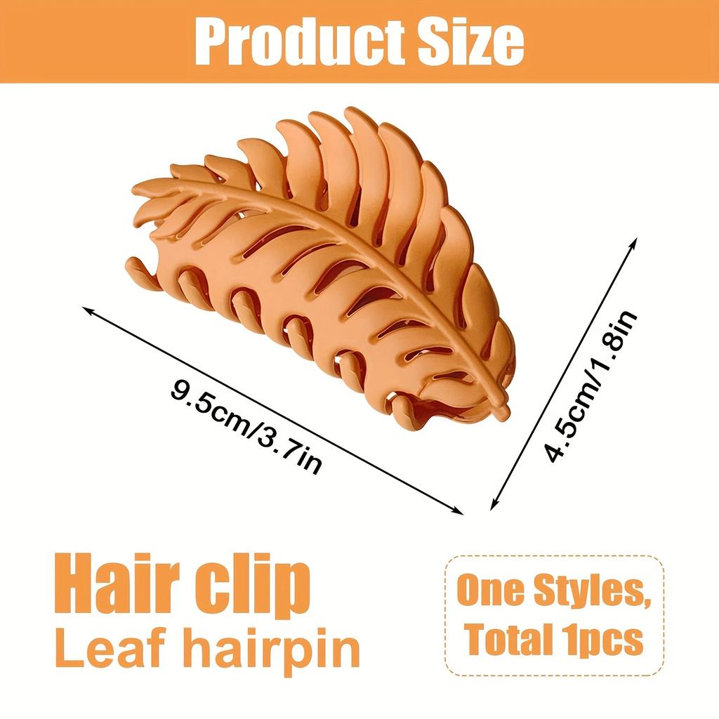 Autumn Leaf Shape Hair Clips Large Hair Claws Solid Frosted Large Hair Clip Girls Versatile Hair Accessories Hair Clip for Women