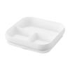 Yamazaki Tower Silicone Baby Food Tray with Suction Cups, White, W18 X D18 X H4.1cm, Dishwasher, Microwave, and Freezer Safe, Non-Tip, Easy To Scoop,