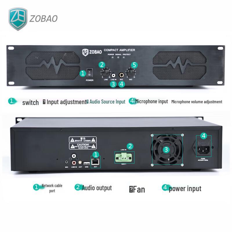 ZOBAO Digital Broadcast D-Class Power Amplifier CN plug (adapter included)