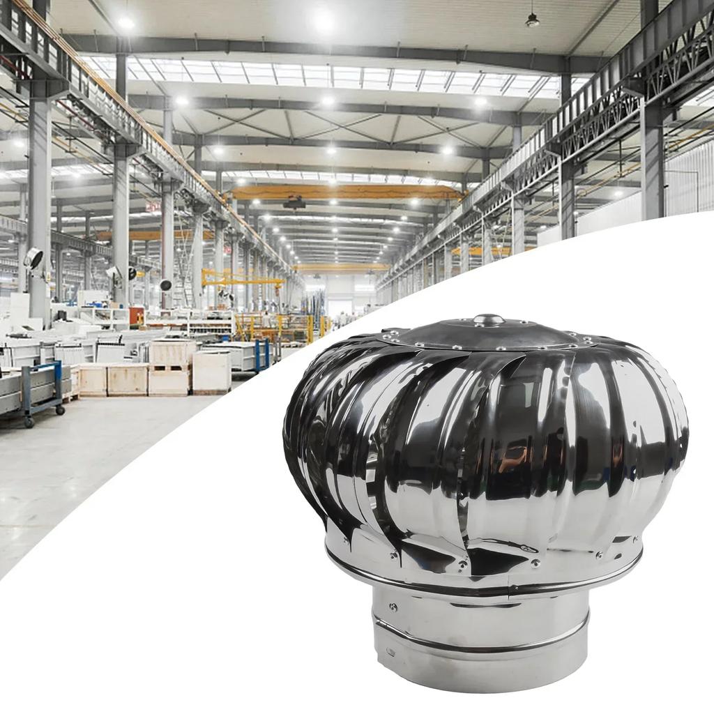 Rotierende Kaminhaube aus Edelstahl schützt die Rauchrohrbelüftung und das Rauchabzugsgerät. Regendichter Lüftungsventilator