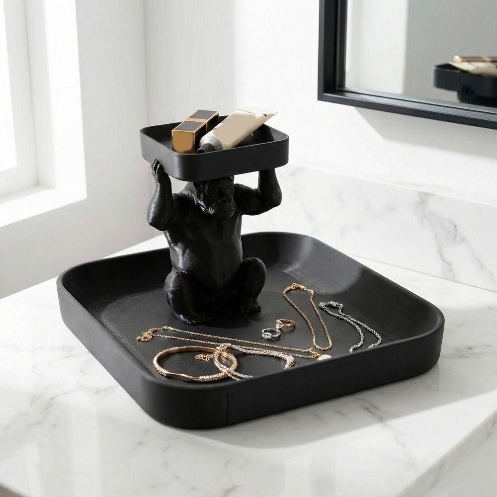 Practical Plastic Gorilla Storage Tray Unique Cute Gorilla Tray Ornament Decorative Key Storage Tray Office
