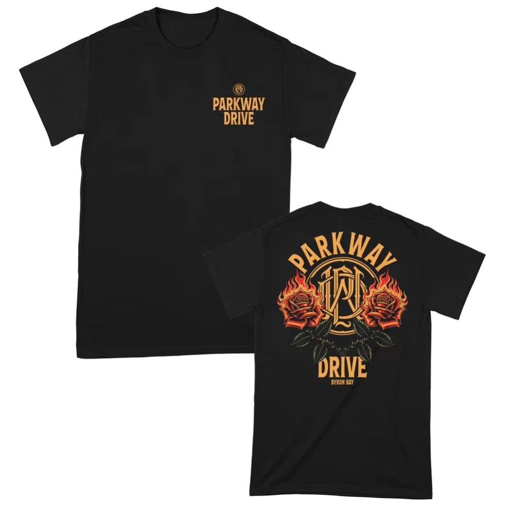 

Летняя уличная мужская футболка 2025 Vice Grip Черная от Parkway Drive Оверсайз С графикой Молодежная Тканевая футболка Стильная Винтажная Новая XL