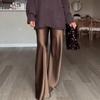 Fashion Satin Silk Wide Leg Dress Pants for Women Low Rise Baggy Pants Y2K Holiday Party Long Flowy Trousers