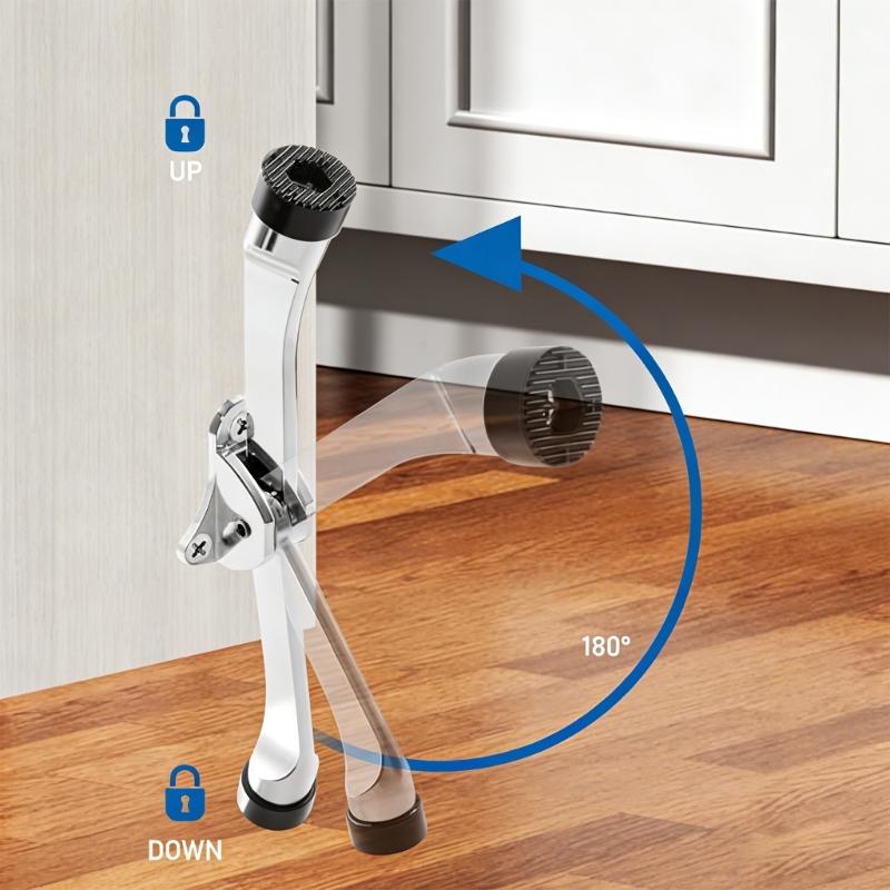 Kickdown Door Stoppers Zincs Alloys Foot-Operated Levers Door Stop Nonslip Rubber Regulable Door Holder Hardware