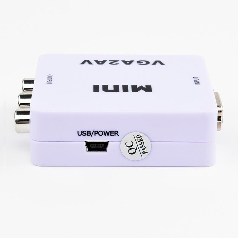 VGA na AV Video Konvertor a 3RCA Přepínač pro Připojení PC k TV